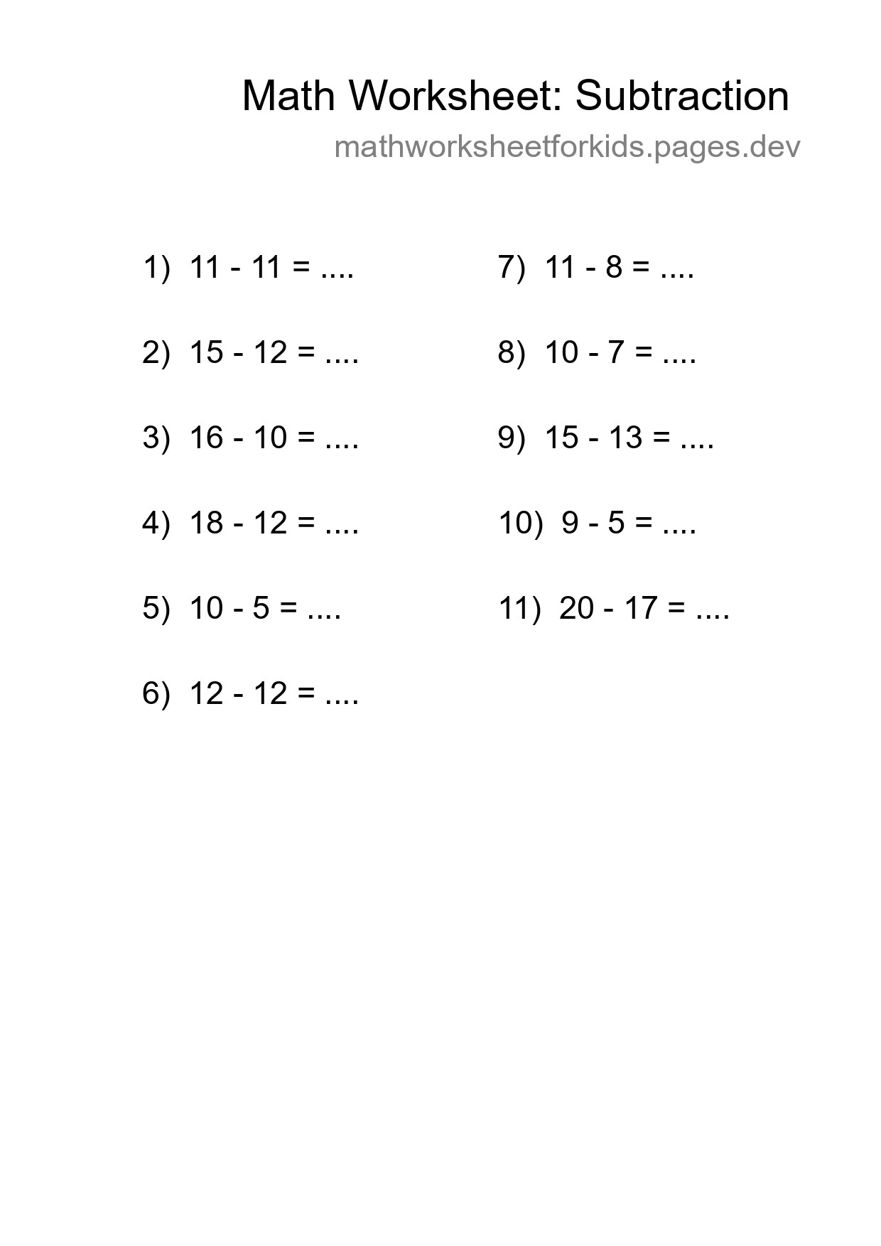 Free 11 Subtraction Math Worksheet For Grade 2 With Answers - Part 138
