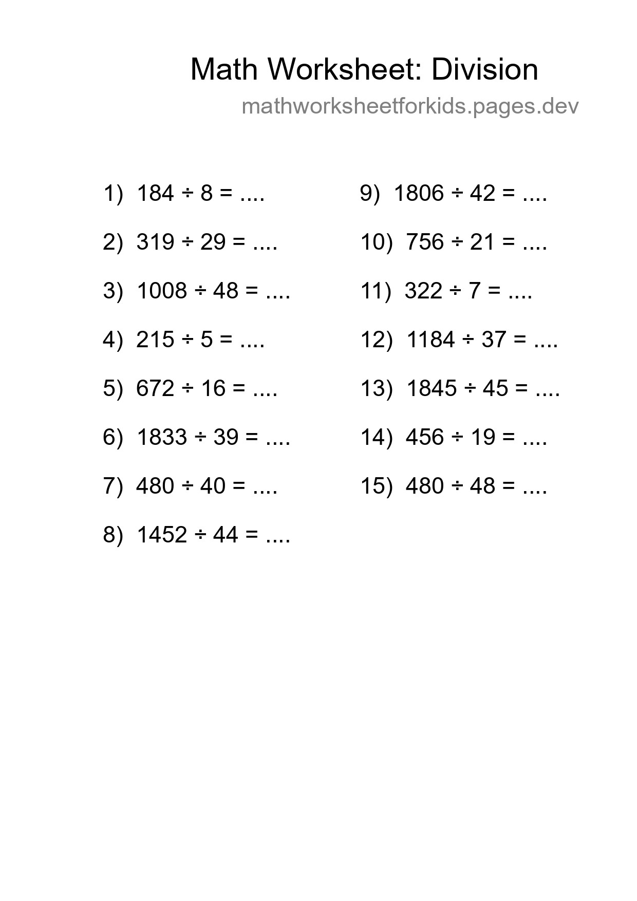 Free 15 Division Math Worksheet For Grade 2 With Answers - Part 54