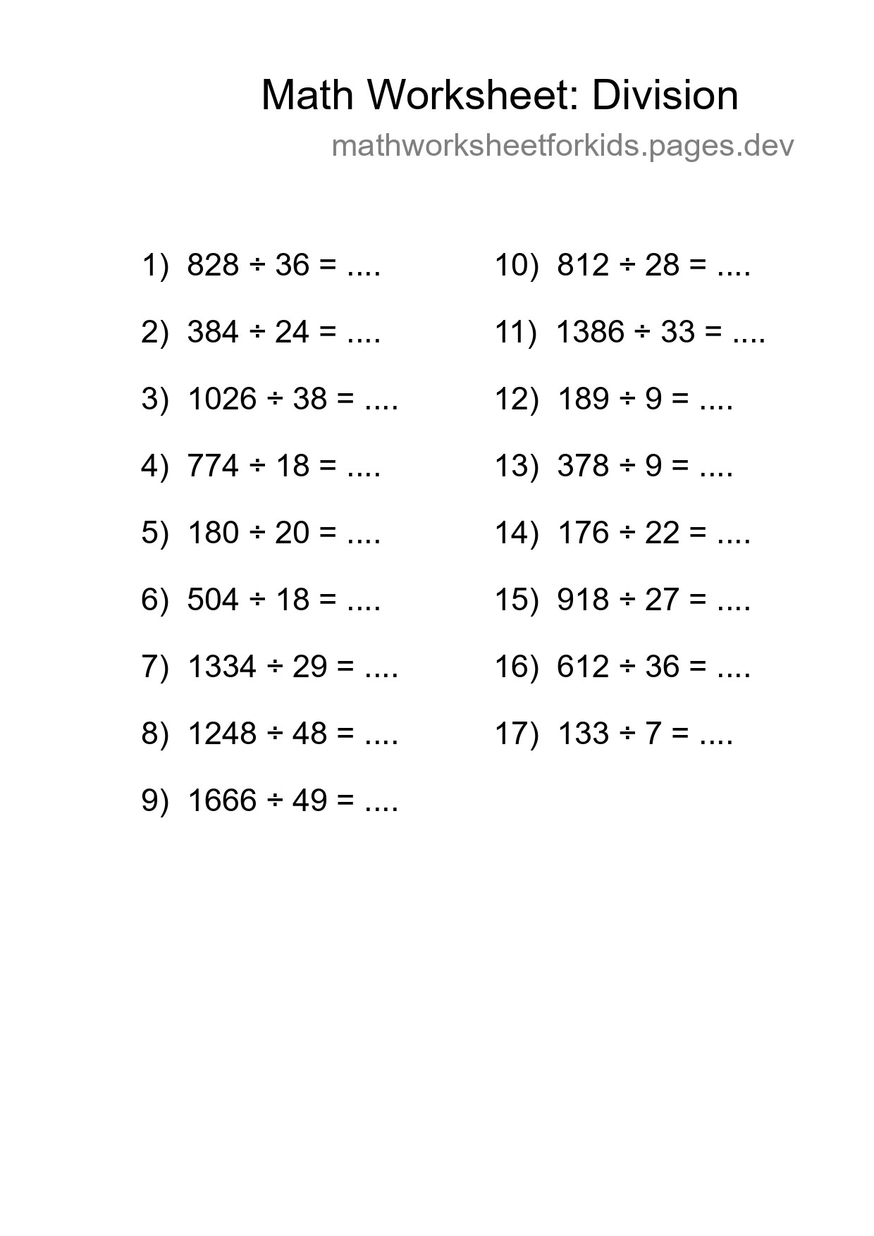 Free 17 Division Math Worksheet For Grade 2 With Answers - Part 14