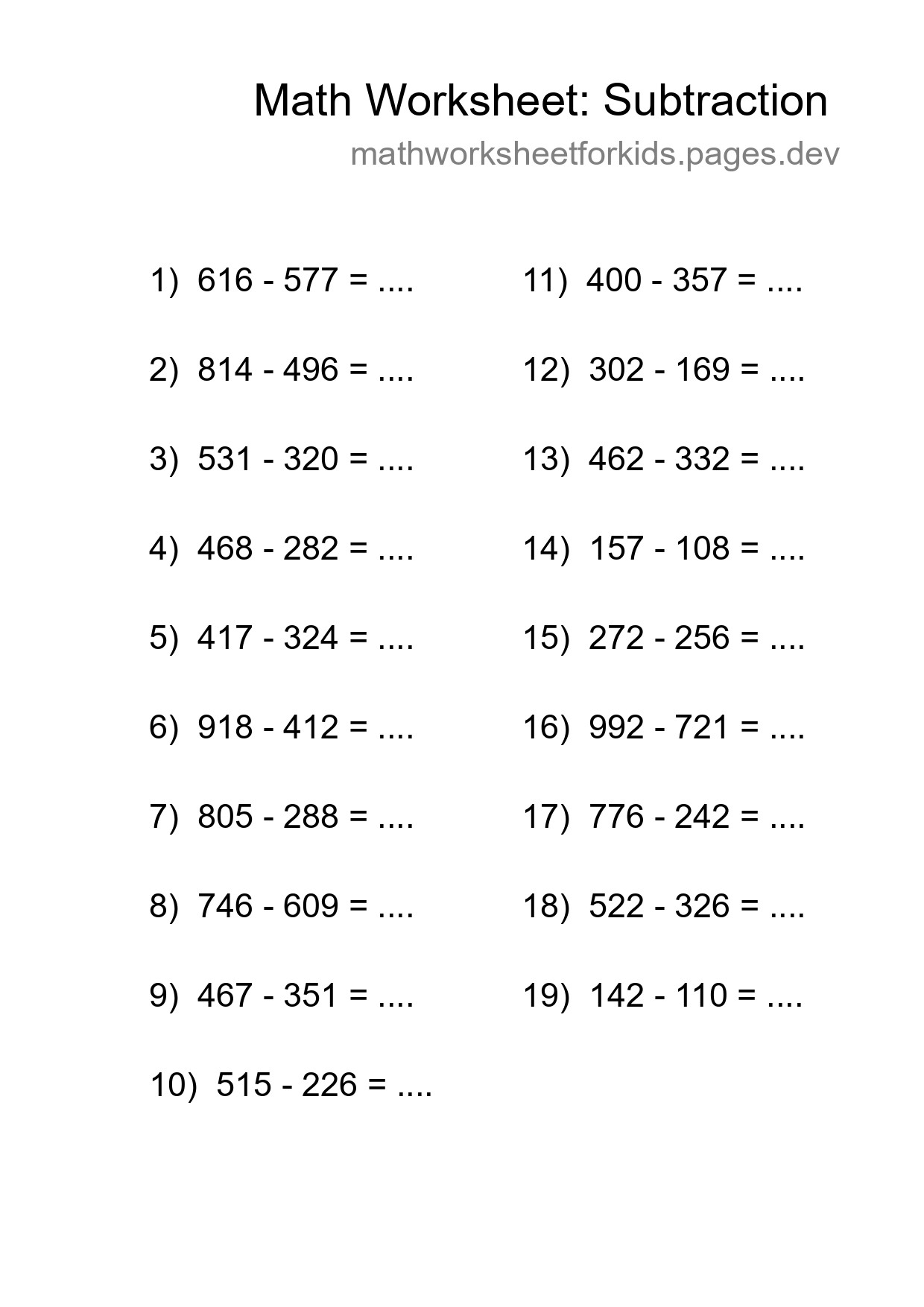 Free 19 Subtraction Math Worksheet For Grade 5 With Answers - Part 48