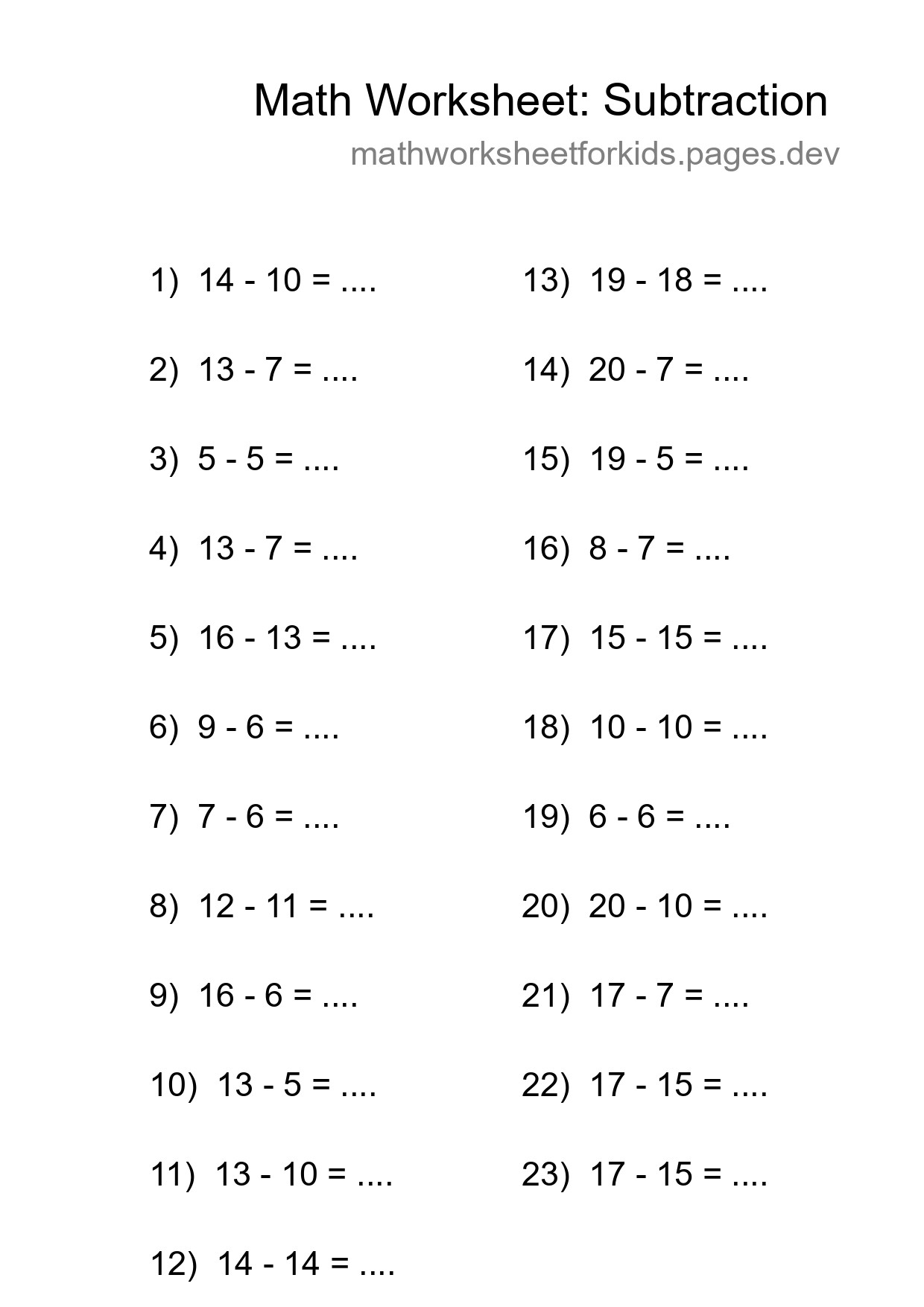 Free 23 Subtraction Math Worksheet For Grade 2 - Part 58
