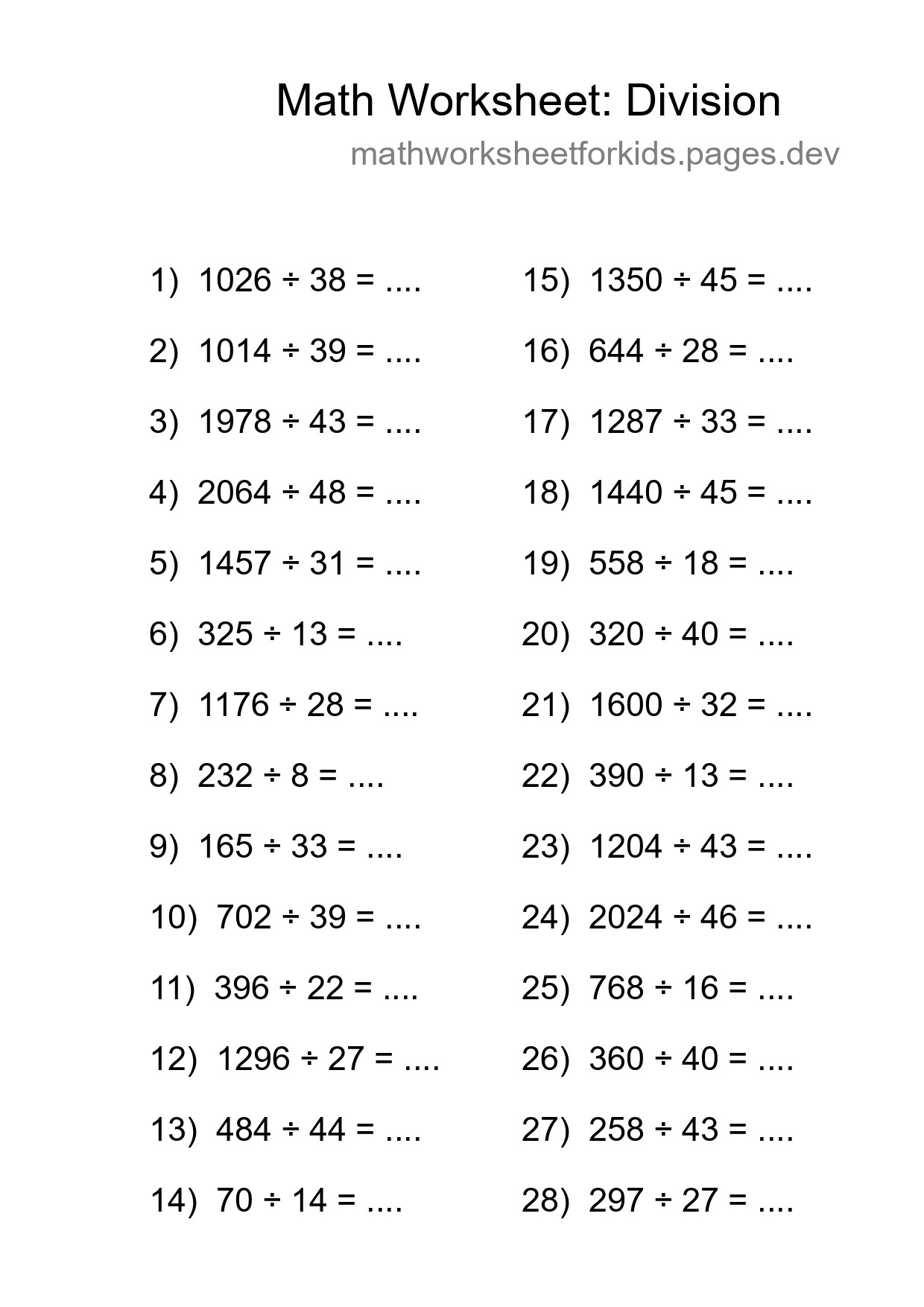 Free 28 Division Math Worksheet For Grade 2 - Part 24