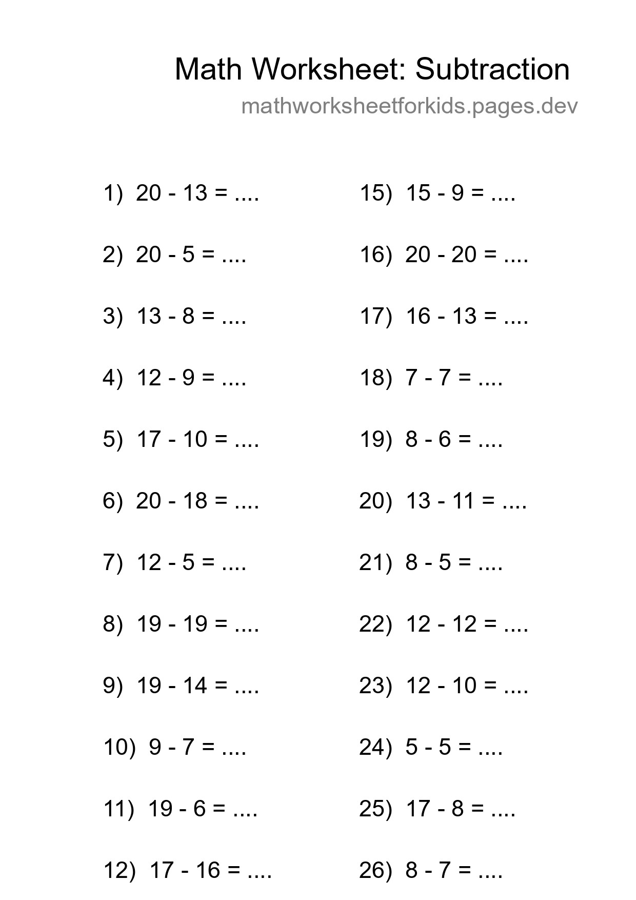 Free 28 Subtraction Math Worksheet For Grade 2 With Answers - Part 198