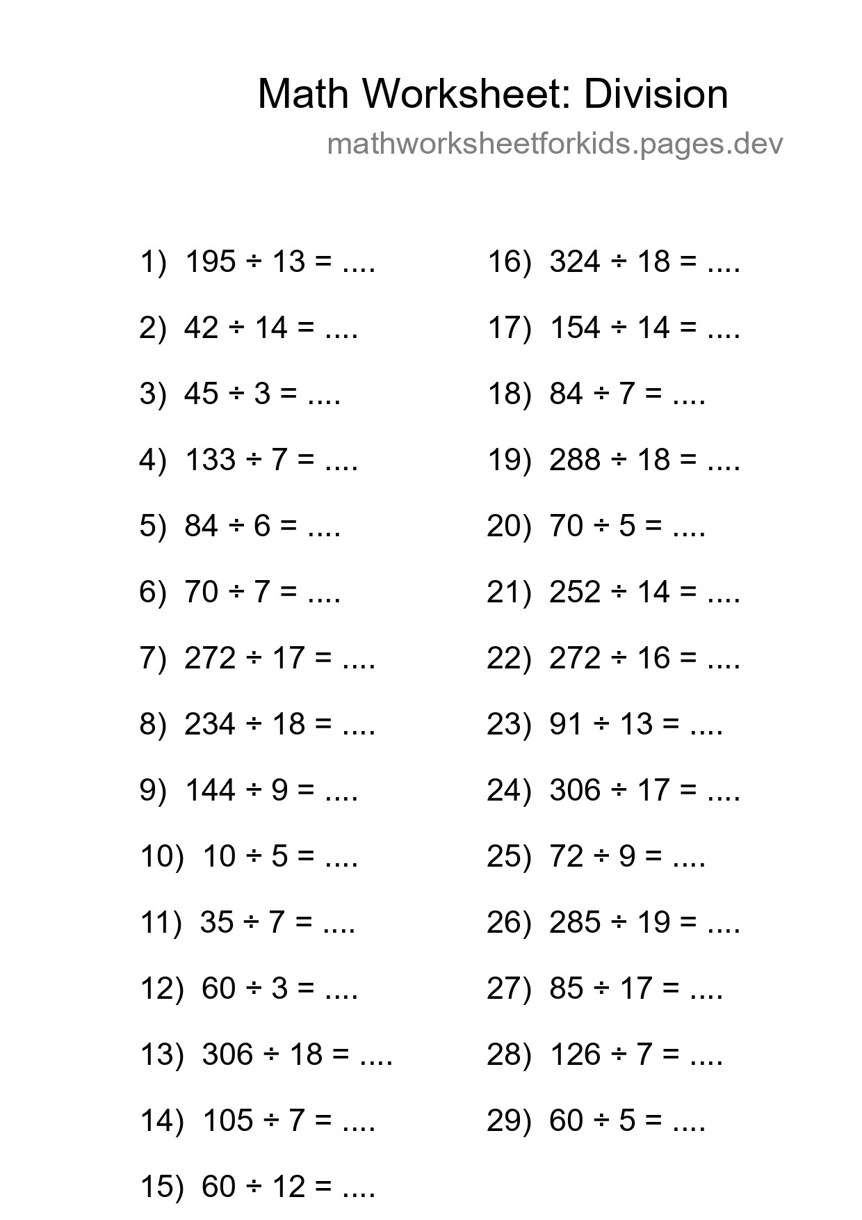 Free 29 Division Math Worksheet For Grade 2 With Answers - Part 64