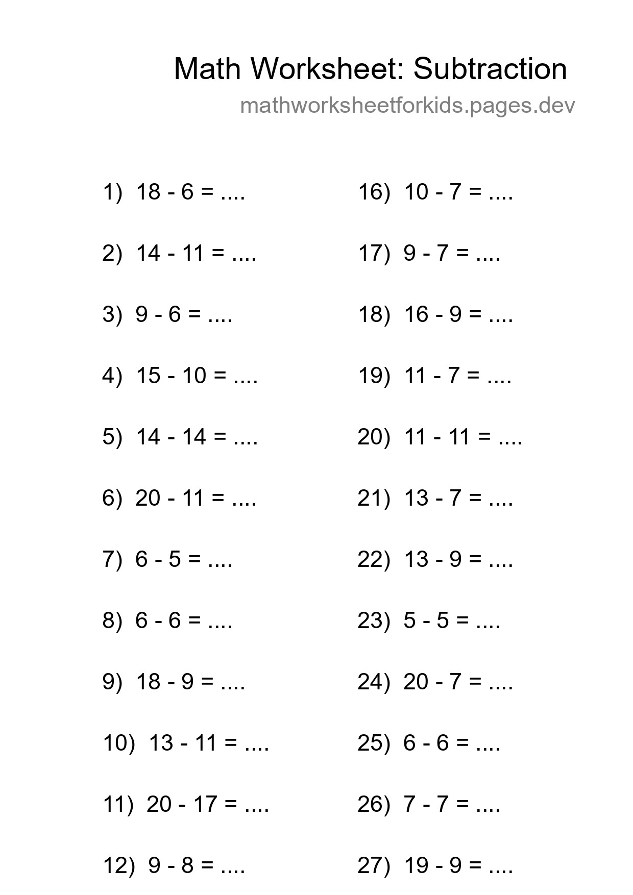 Free 29 Subtraction Math Worksheet For Grade 2 - Part 258