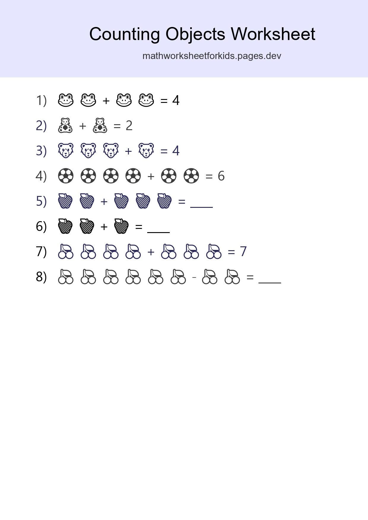 Free Counting Objects Worksheet For Kindergarten - Part 43