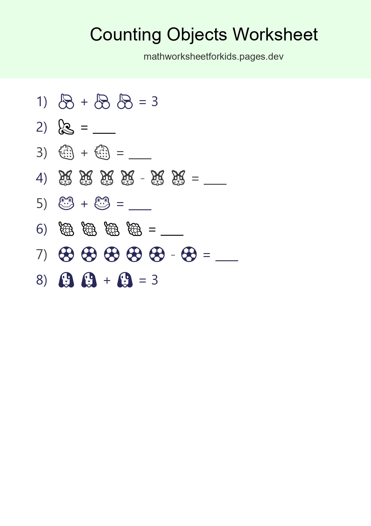 Free Counting Objects Worksheet For Pre-K Printable - Part 133
