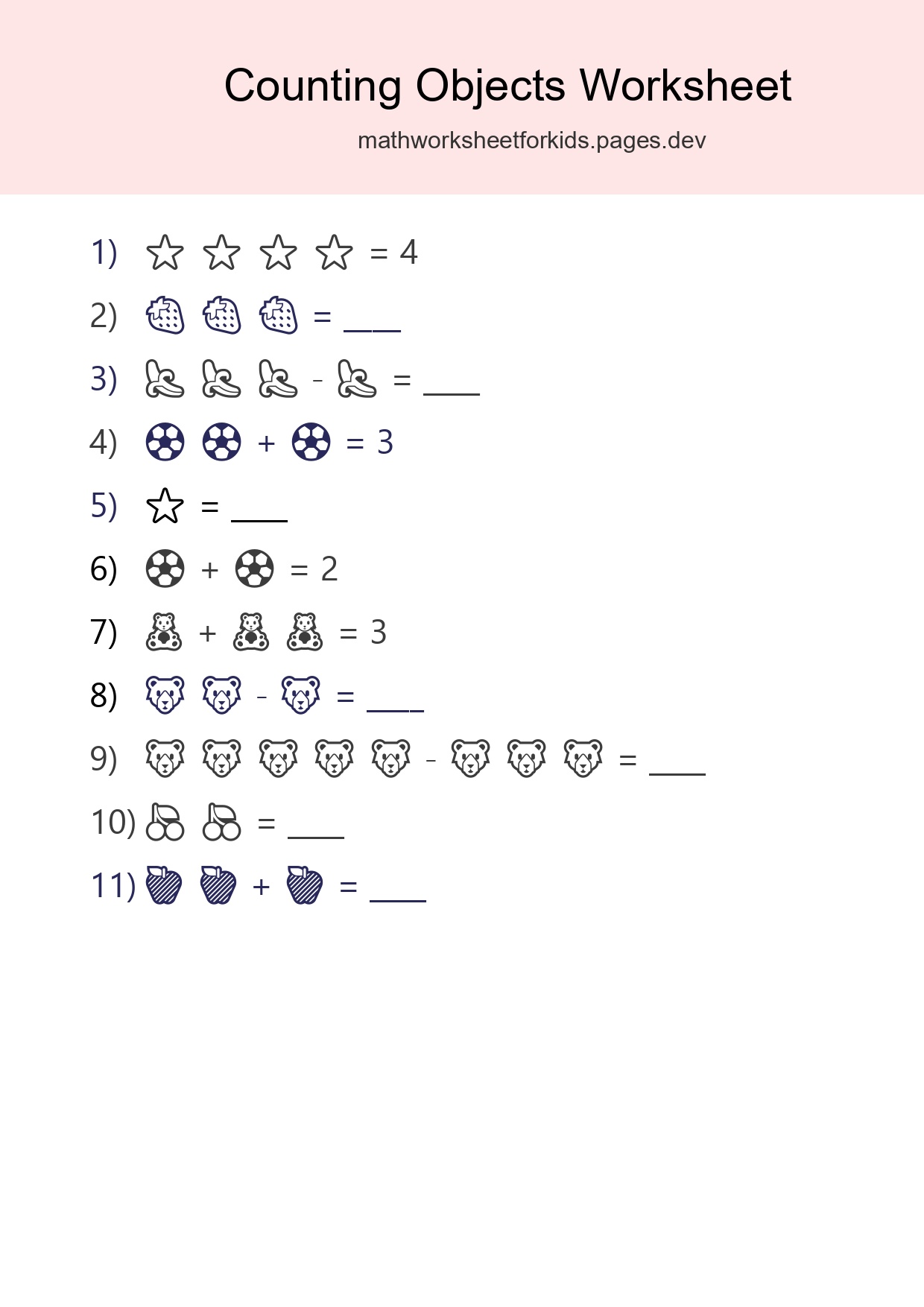 Learn Counting With Pictures Worksheet (Pre-K) - Part 23