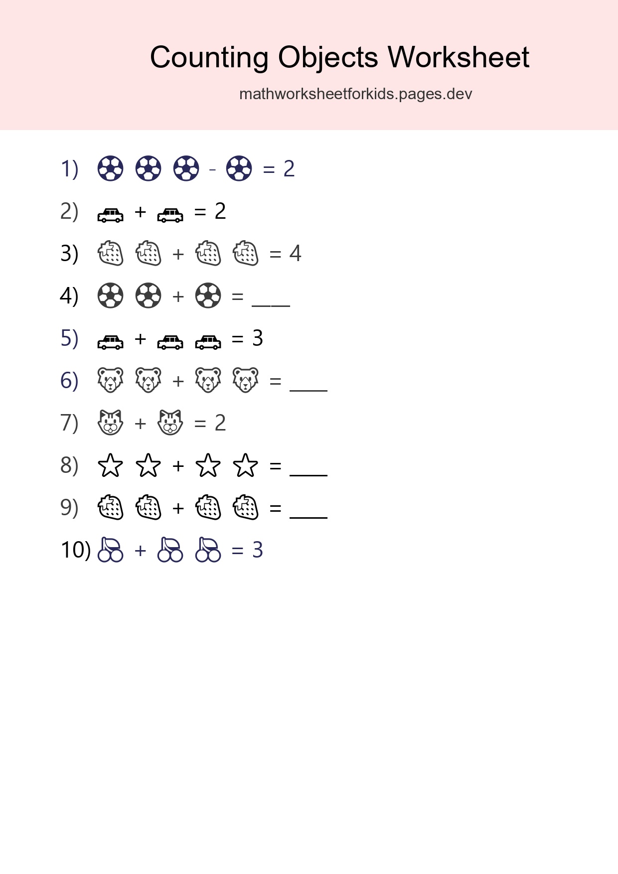 Learn Counting With Pictures Worksheet (Pre-K) - Part 233