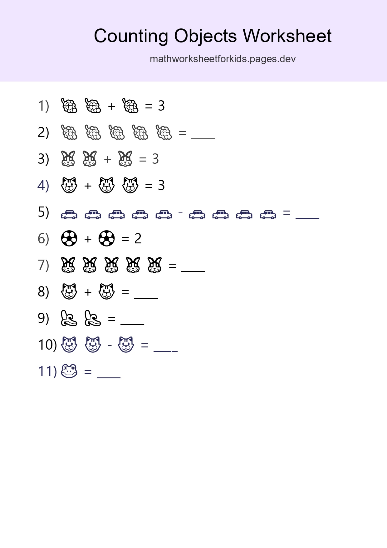 Pre-K Count The Objects Worksheet - Part 273